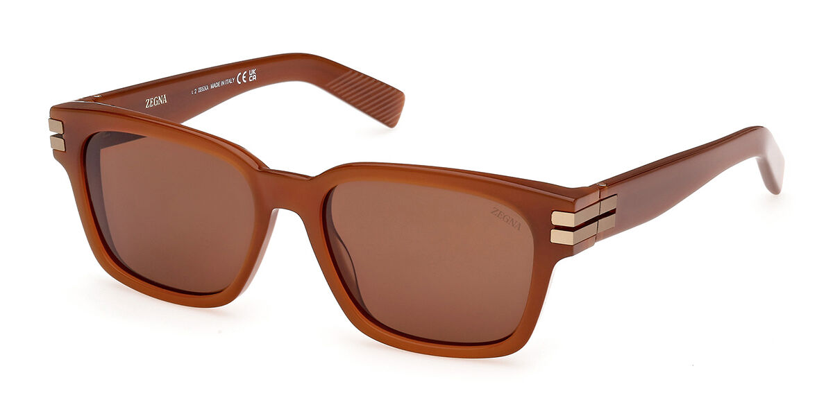 Image of Ermenegildo Zegna EZ0237 45E 55 Lunettes De Soleil Homme Marrons FR