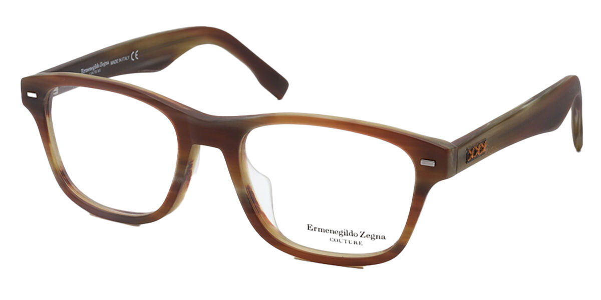 Image of Ermenegildo Zegna ZC5013-F Formato Asiático 064 Óculos de Grau Marrons Masculino BRLPT