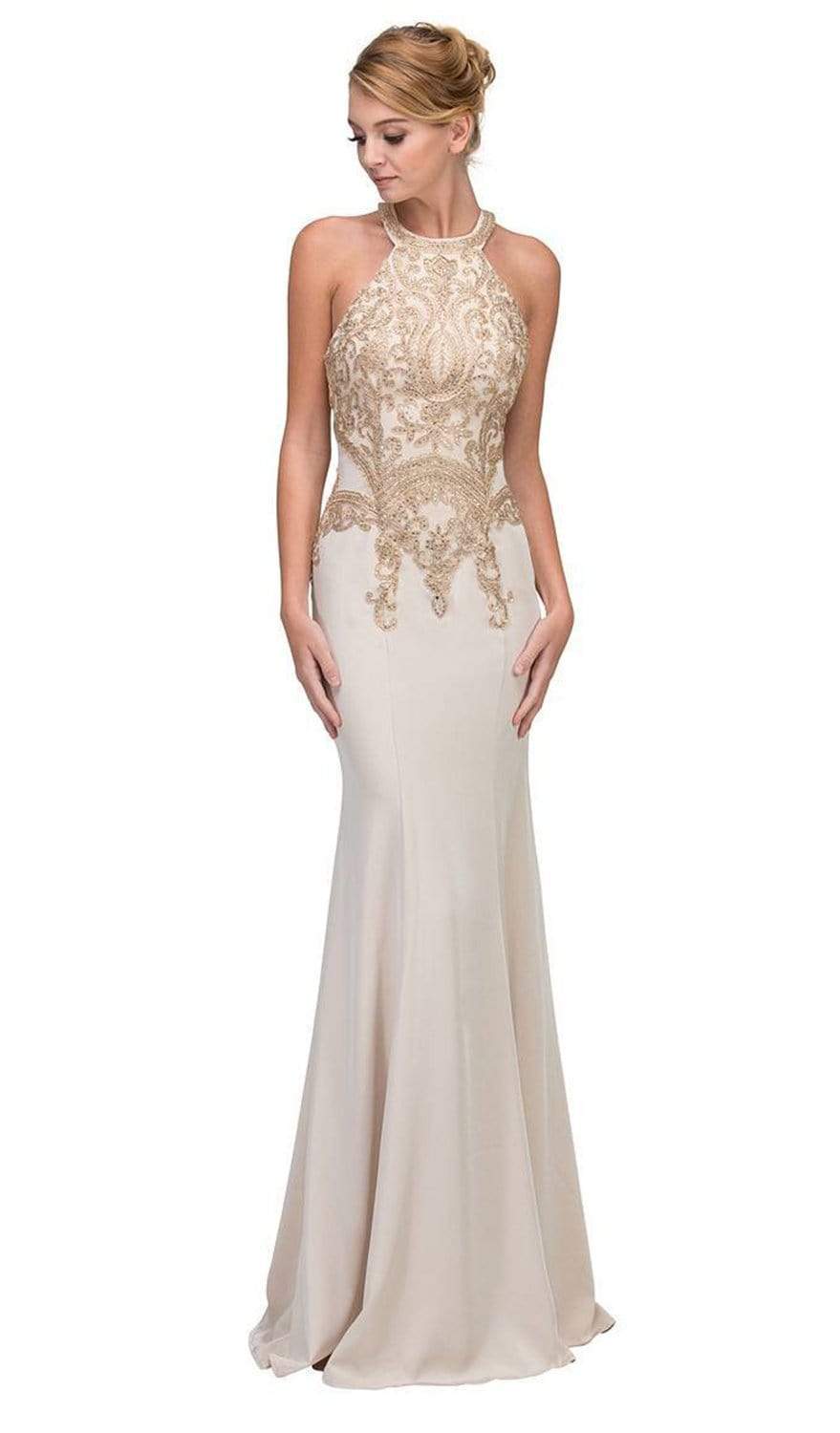 Image of Eureka Fashion - 7033 Embroidered Appliqued Mermaid Gown