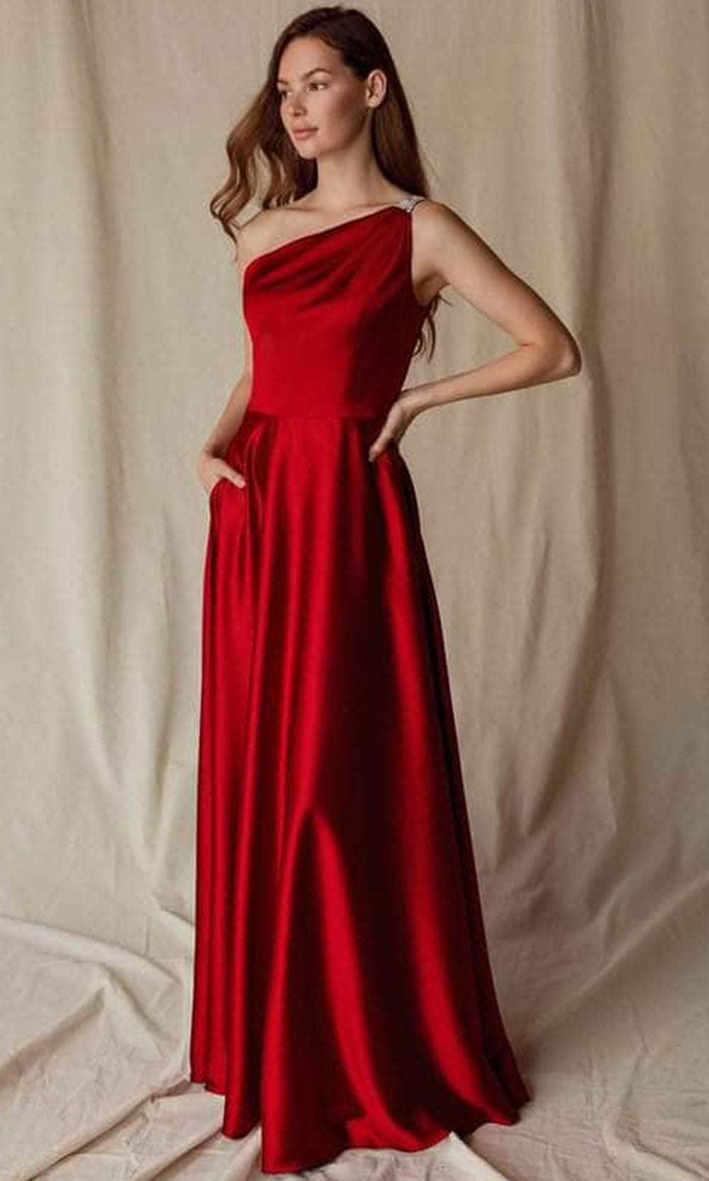 Image of Eureka Fashion 9025 - Asymmetrical Evening Gown