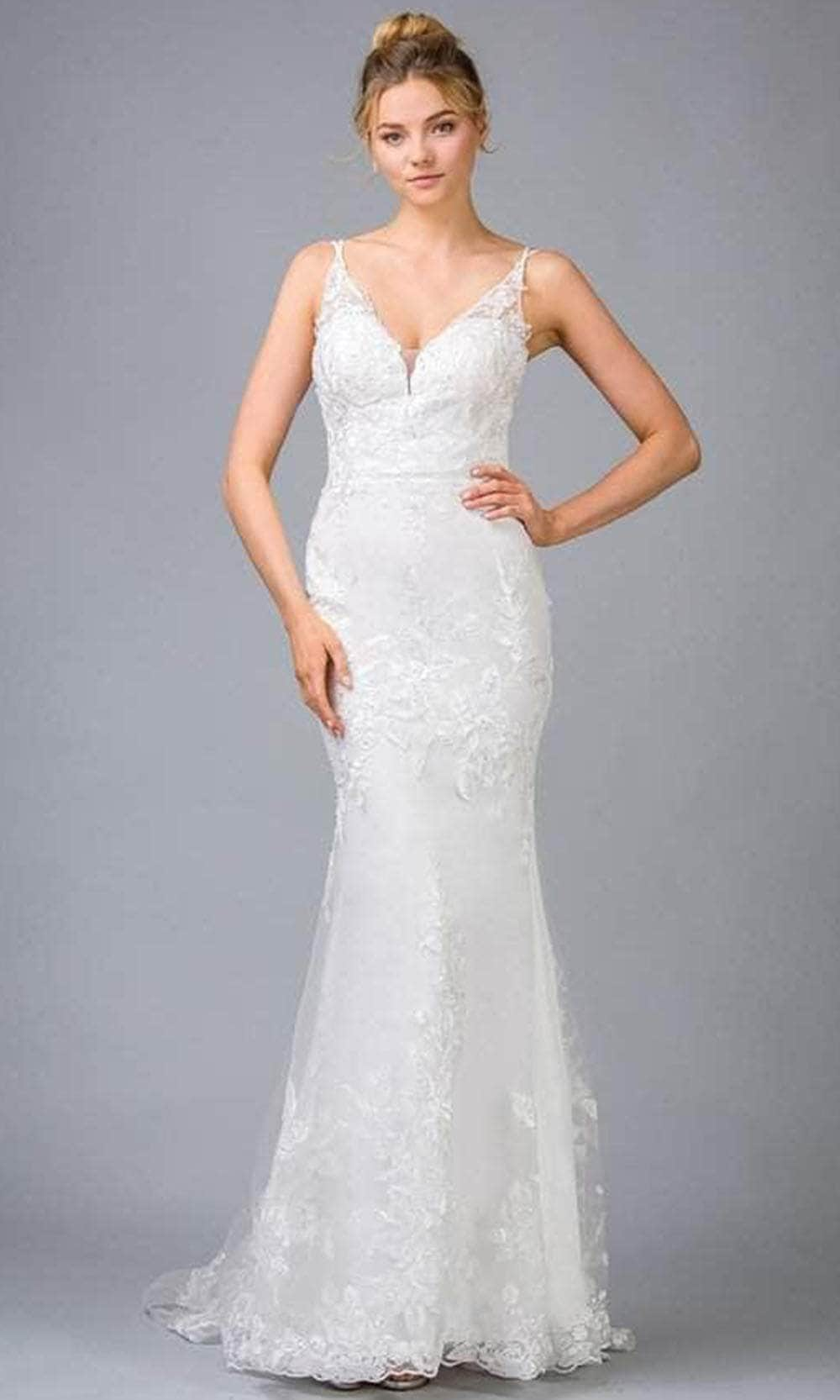 Image of Eureka Fashion 9130 - Sleeveless Deep V-neck Bridal Dress