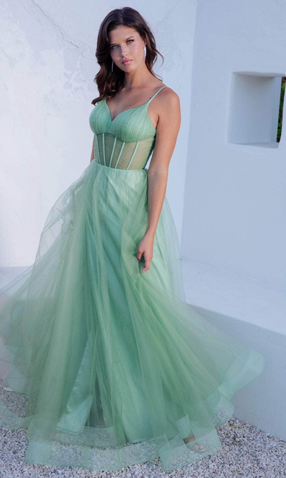 Image of Eureka Fashion 9199 - Corset Sleeveless Prom Dress