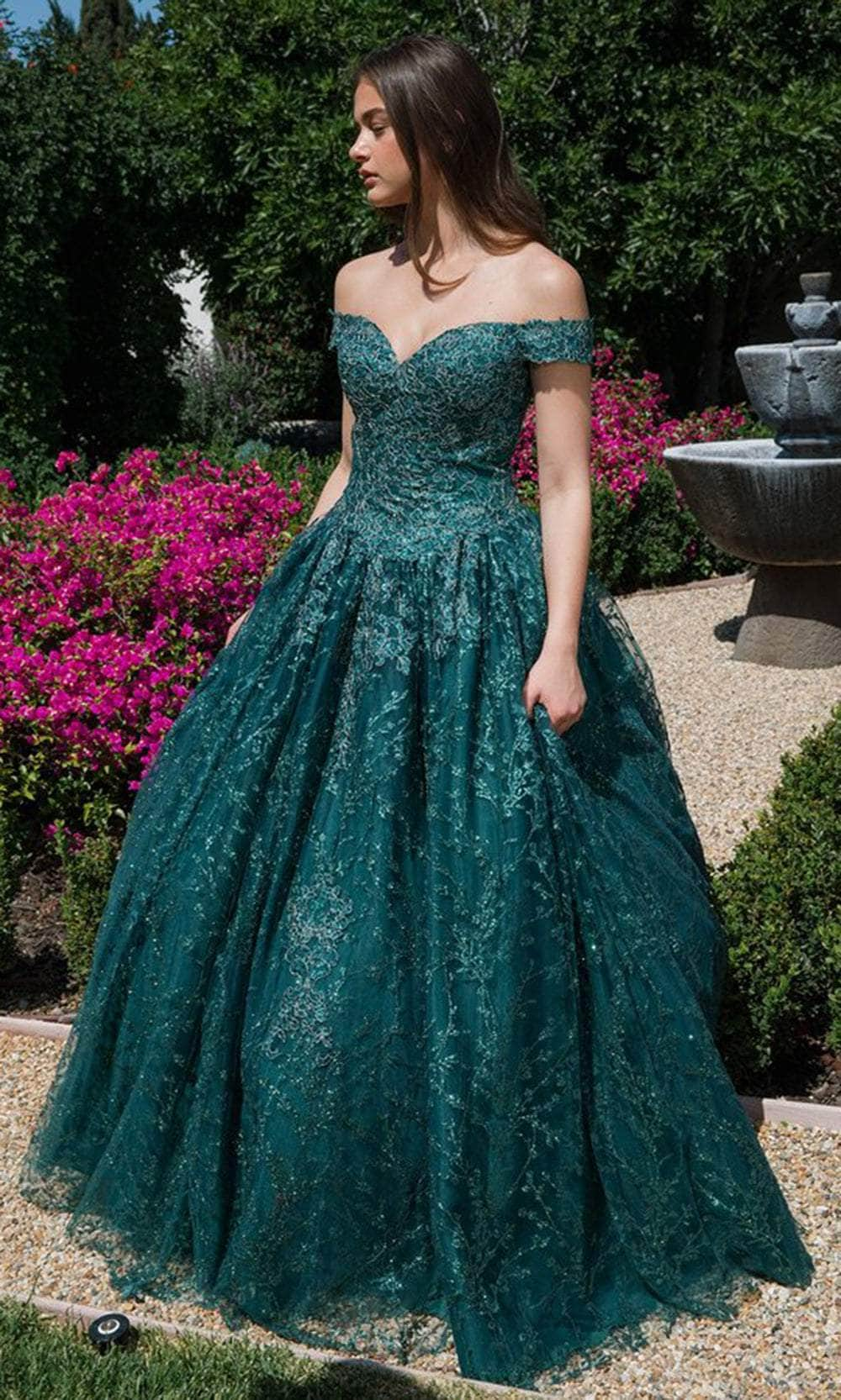 Image of Eureka Fashion 9909 - Off-Shoulder Embroidered Ballgown