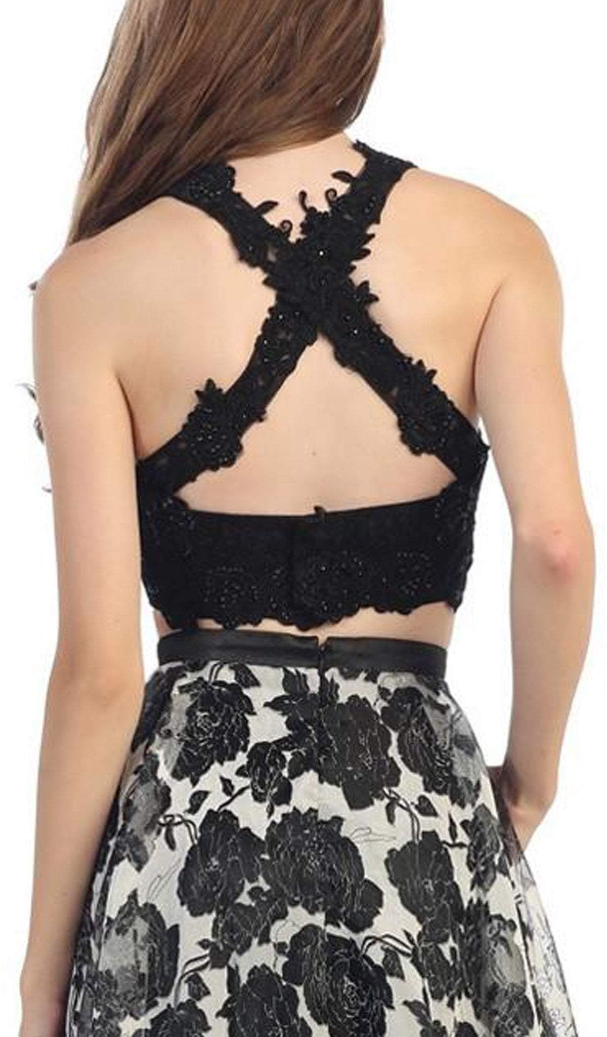 Image of Eureka Fashion - Two Piece Lace Printed Cocktail Dress