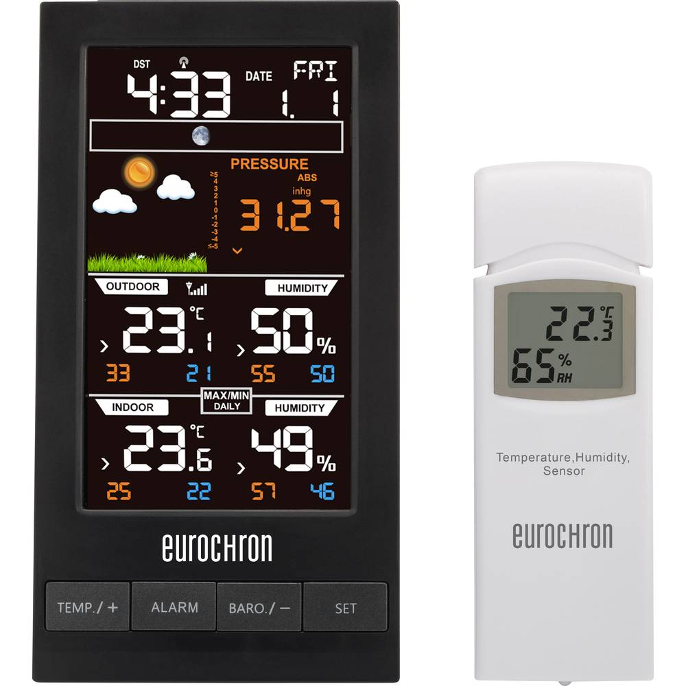 Image of Eurochron EFWS S250 Wireless digital weather station Forecasts for 12 to 24 hours Max number of sensors 1
