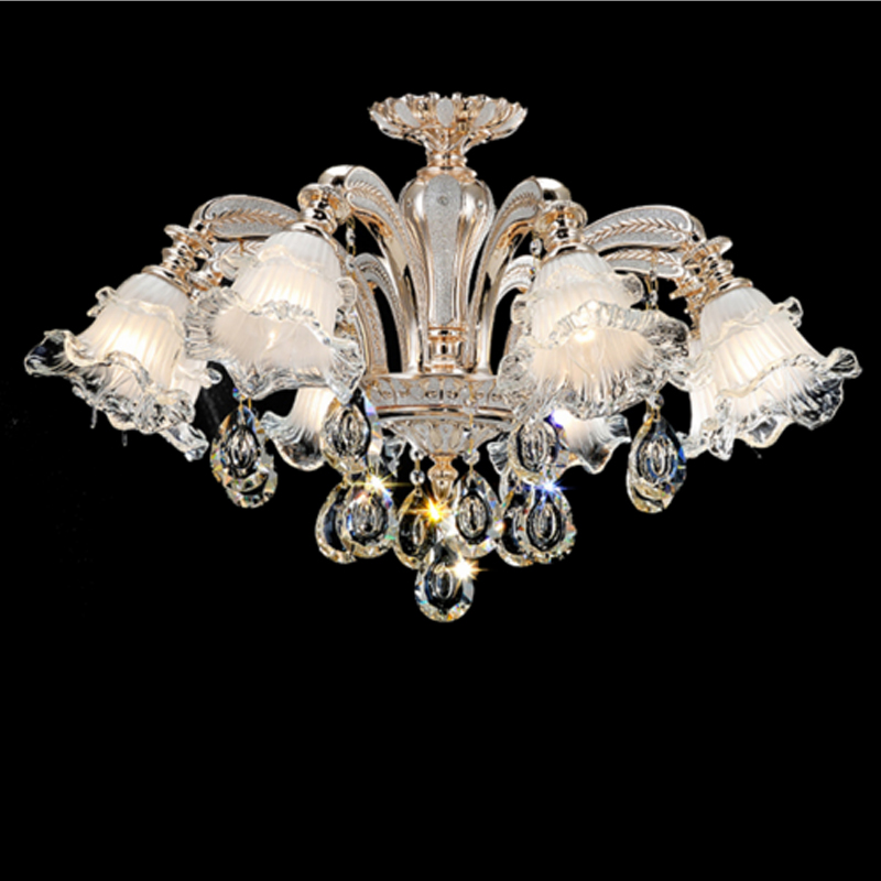 Image of European style hotel crystal chandelier living room bedroom chandeliers dining lamp simple modern atmosphere duplex floor pndant lights