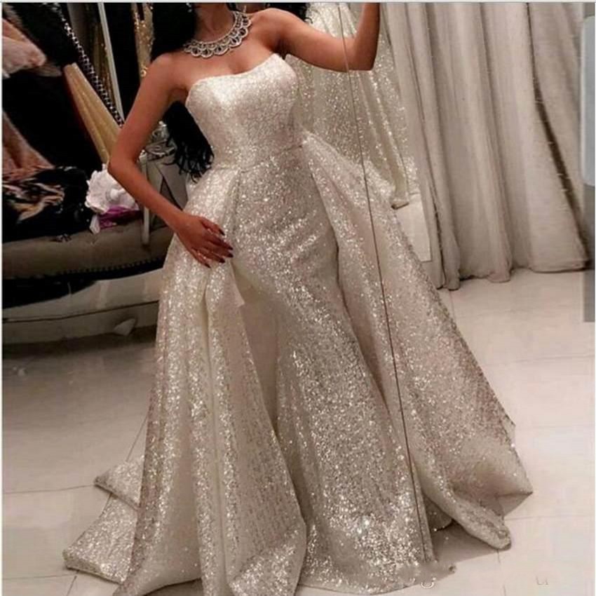 Image of Evening Dress abiye gece elbisesi vestido longo Silver Elegant Dresses robe de soiree Backless Sequins Formal Gowns