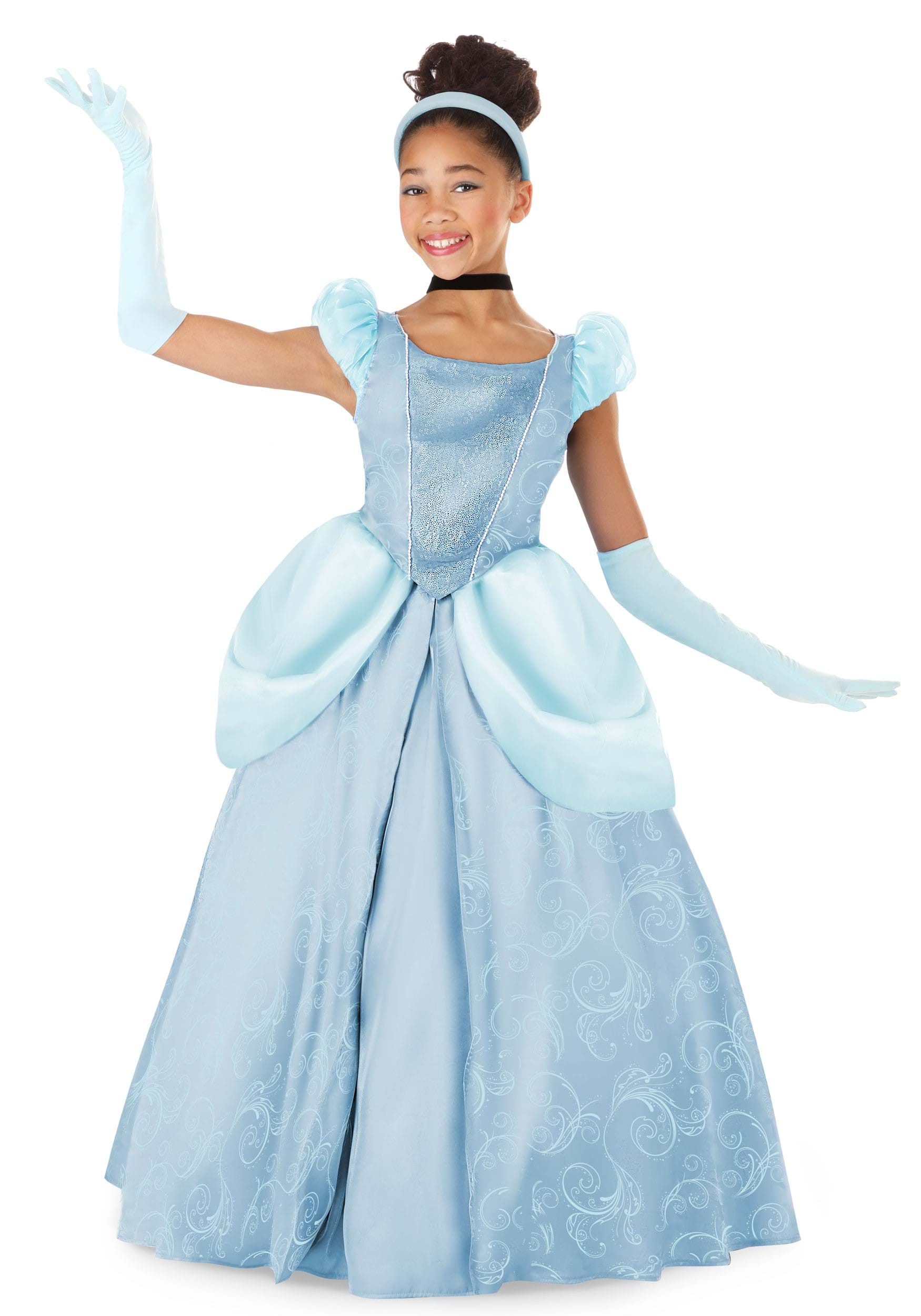 Image of Exclusive Girl's Premium Cinderella Costume ID FUN3374CH-M