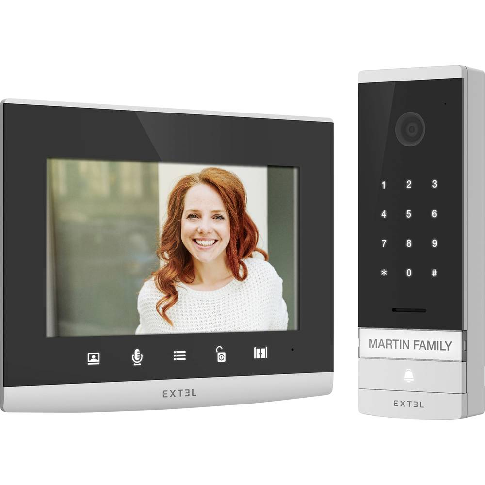 Image of Extel CODE Connect Video door intercom Wi-Fi Complete kit Black Glass