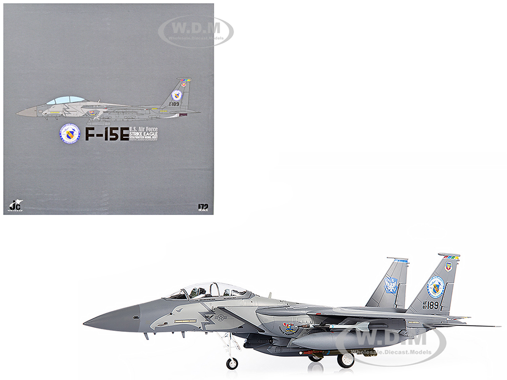 Image of F-15E US Air Force Strike Eagle Fighter Aircraft "4th Fighter Wing 2017 75th Anniversary" with Display Stand Limited Edition to 700 pieces Worldwid