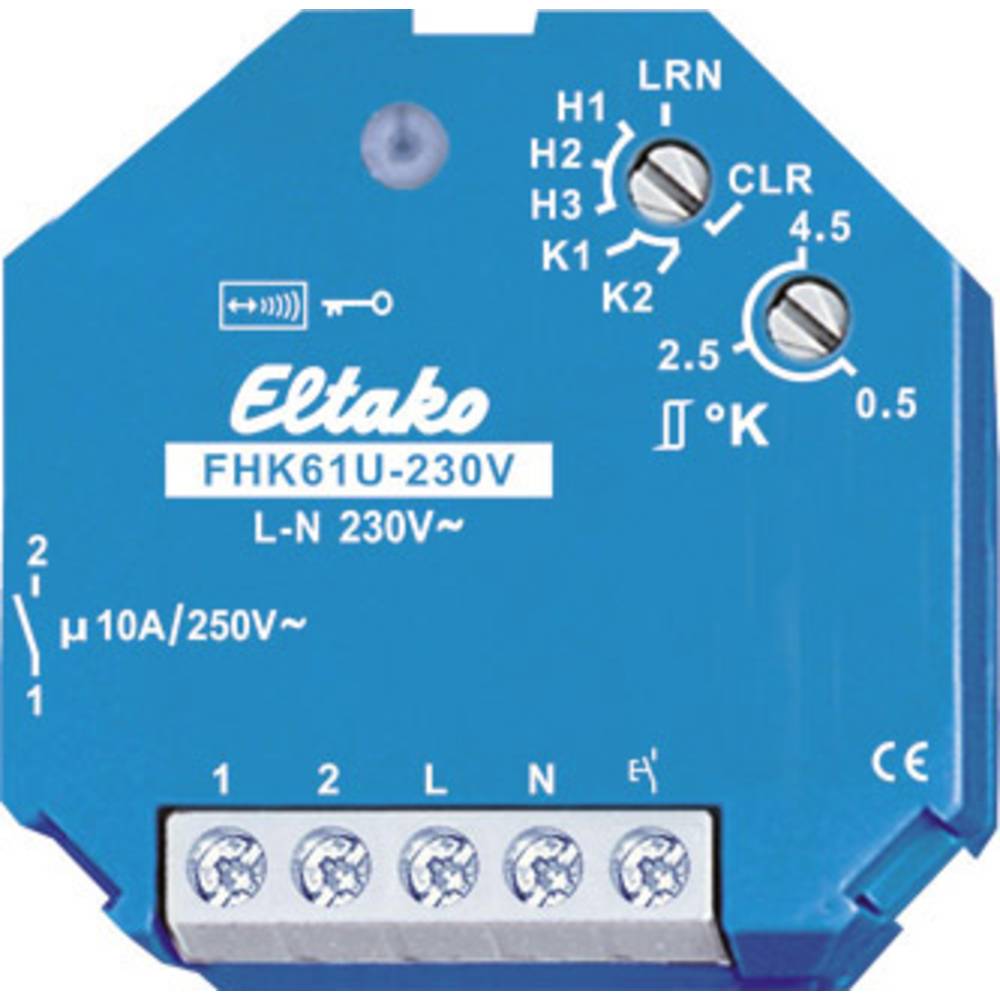 Image of FHK61U-230V Eltako Wireless Thermal actuator Flush mount Switching capacity (max) 2500 W Max range (open field) 30 m