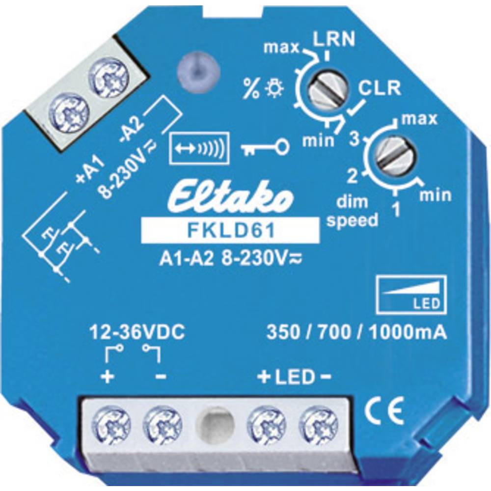 Image of FKLD61 Eltako Wireless Dimmer actuator 1-channel Flush mount Switching capacity (max) 30 W Max range (open field) 30