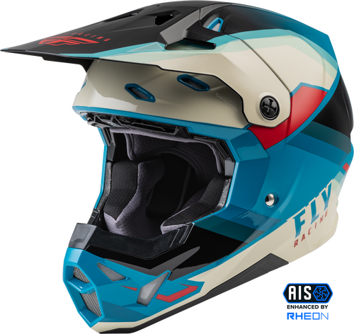 Image of FLY Racing Formula CP Rush Black Stone Dark Teal Offroad Helmet Size L EN