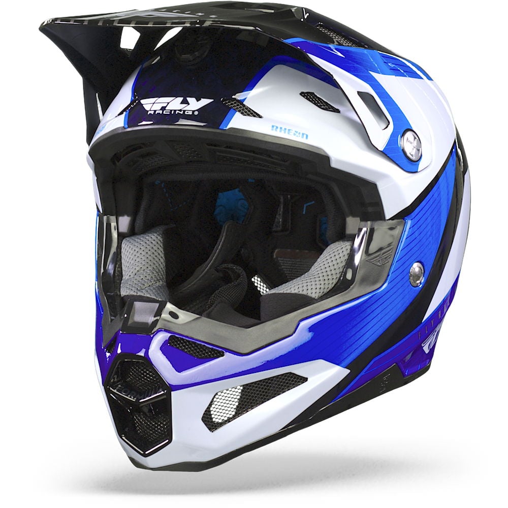 Image of FLY Racing Formula Carbon Prime Blue White Blue Carbon Offroad Helmet Talla XL