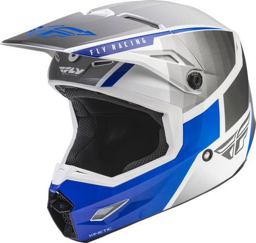 Image of FLY Racing Kinetic Drift Bleu Charcoal Blanc Casque Cross Taille L