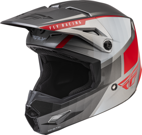 Image of FLY Racing Kinetic Drift Charcoal Lite Grey Red Offroad Helmet Size 2XL EN