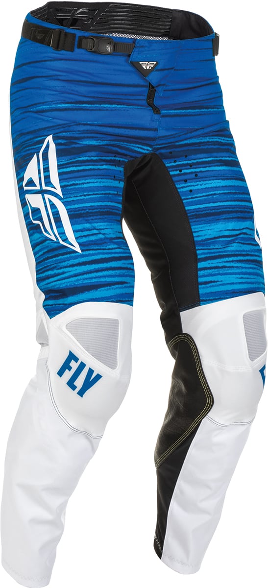 Image of FLY Racing Kinetic Wave Blanc Bleu Pantalon Taille 28