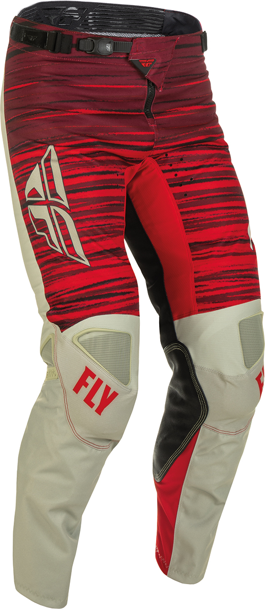 Image of FLY Racing Kinetic Wave Pants Light Grey Red Size 38 EN