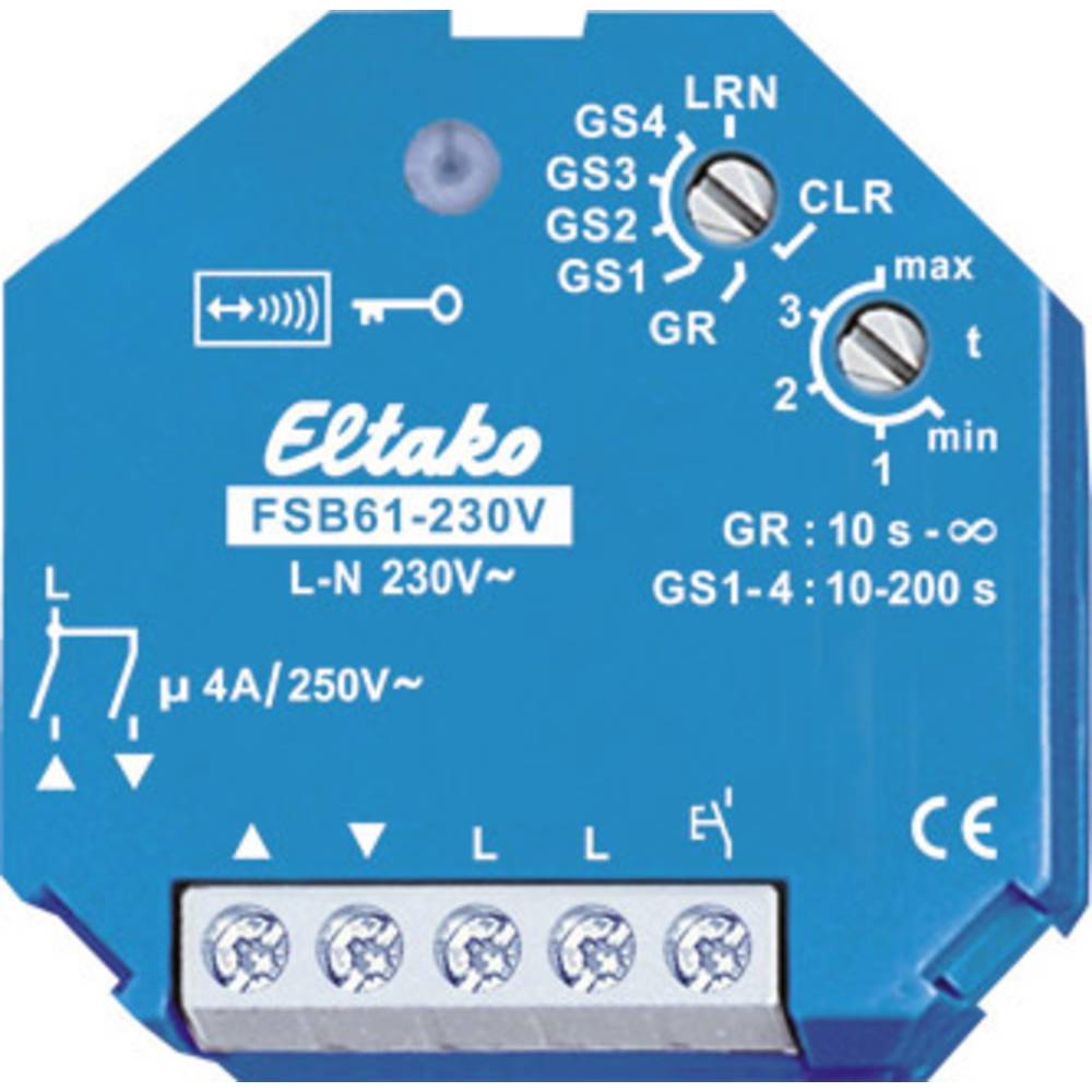 Image of FSB61-230V Eltako Wireless Blinds actuator Flush mount Switching capacity (max) 1000 W Max range (open field) 30 m