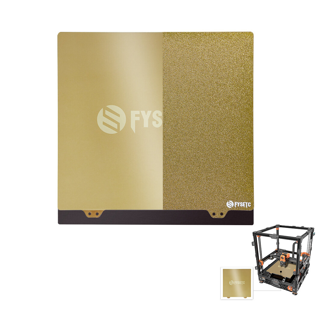 Image of FYSETC JanusBPS 355*355mm Golden Different Face Steel Plate + Magnetic Sticker B-side + PEI Kit for 3D Printer