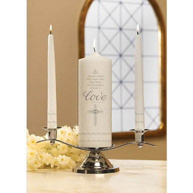 Image of Faith Hope and Love Wedding Unity Candle