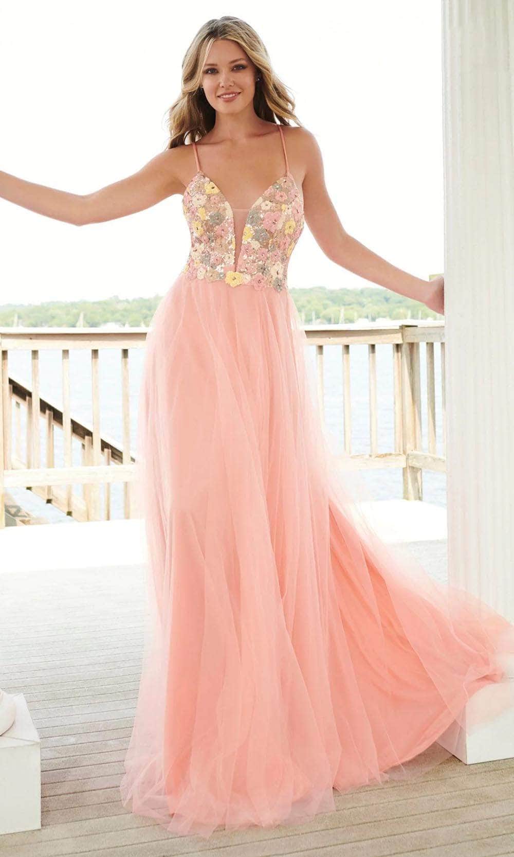 Image of Faviana 11001 - Sleeveless Tulle A-Line Prom Gown
