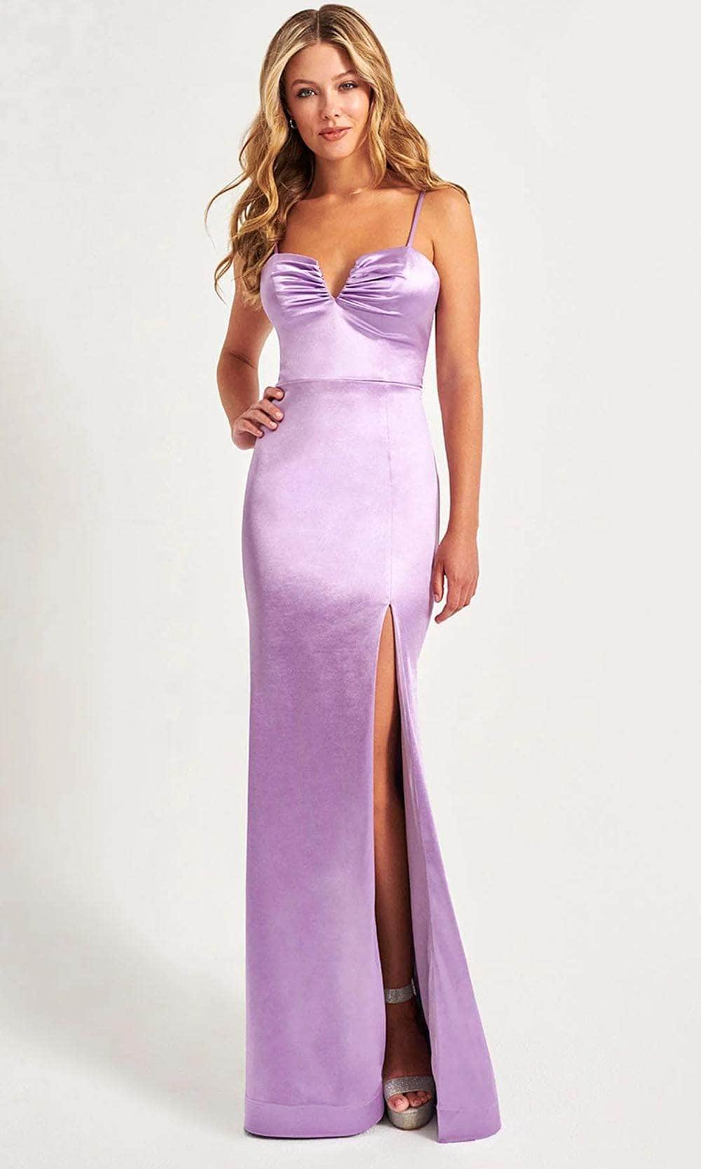 Image of Faviana 11025 - V-Neck Satin Prom Gown