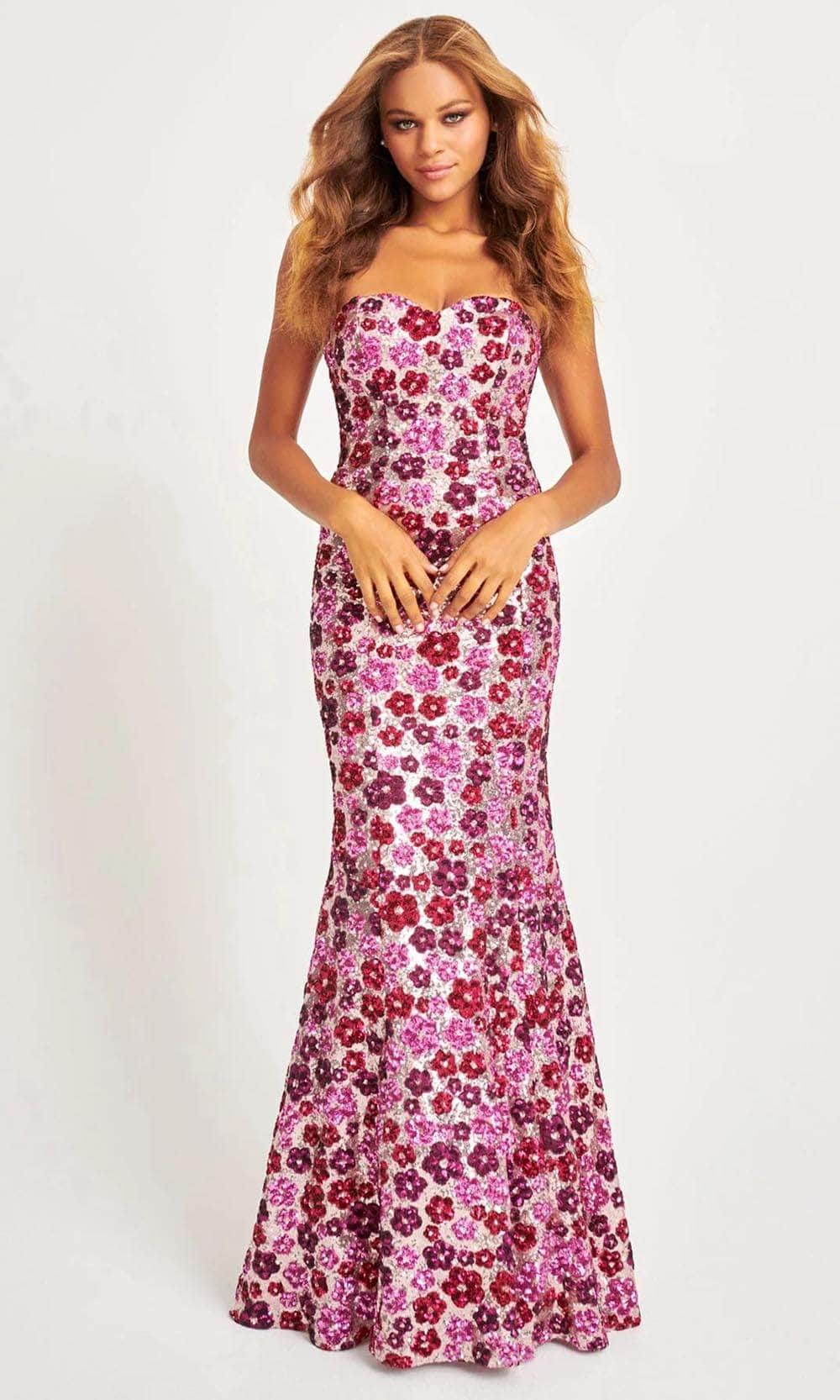 Image of Faviana 11036 - Floral Sequin Prom Gown