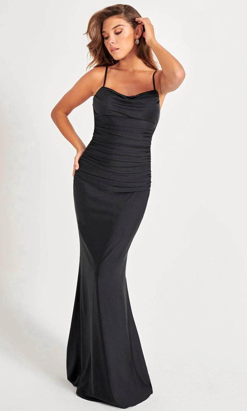 Image of Faviana 11072 - Cowl Back Charmeuse Prom Gown