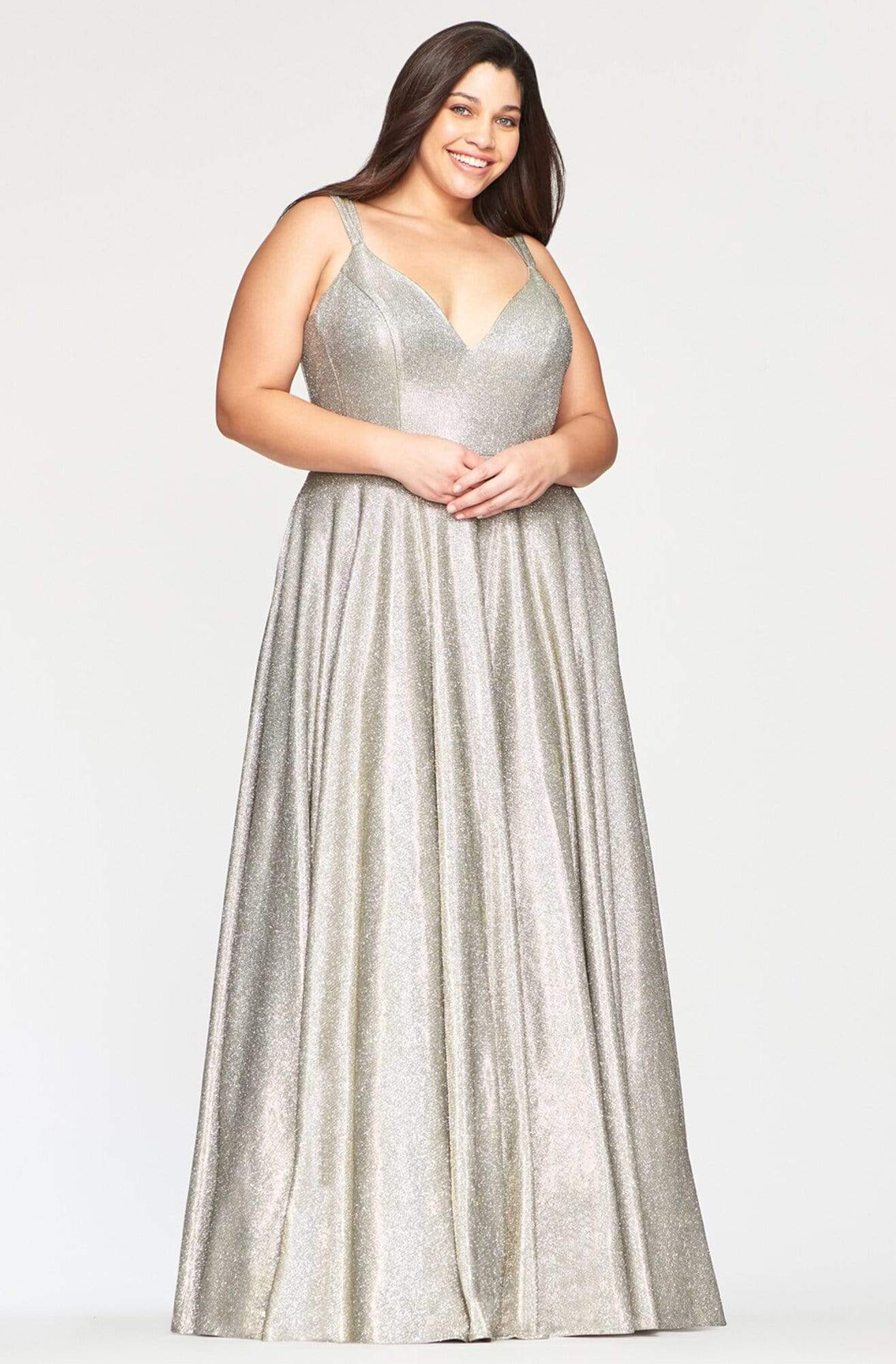 Image of Faviana - 9493 Shiny and Glittered A-line Dress