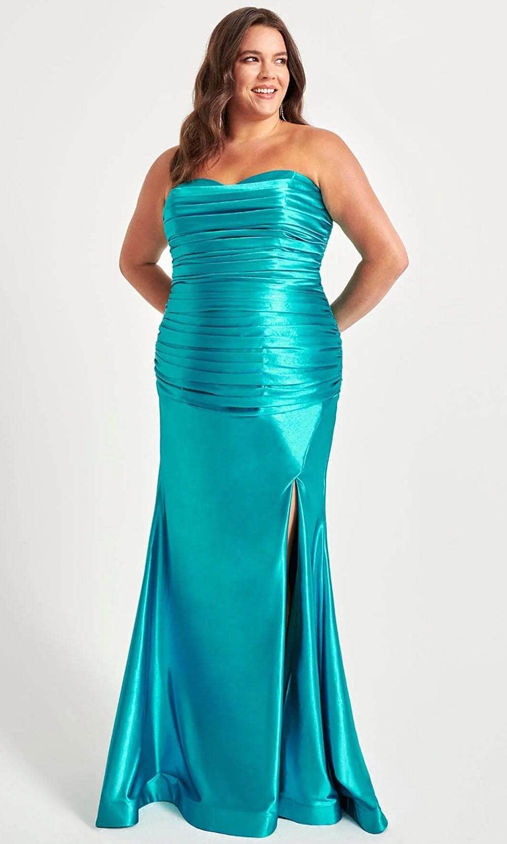 Image of Faviana 9545 - Pleated Bodice Strapless Prom Gown
