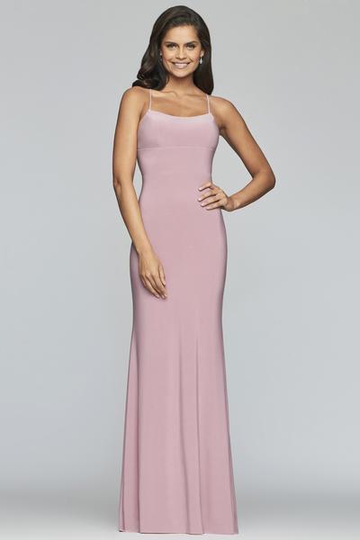 Image of Faviana - S10205 Scoop Neck Lace-Up Back Jersey Dress