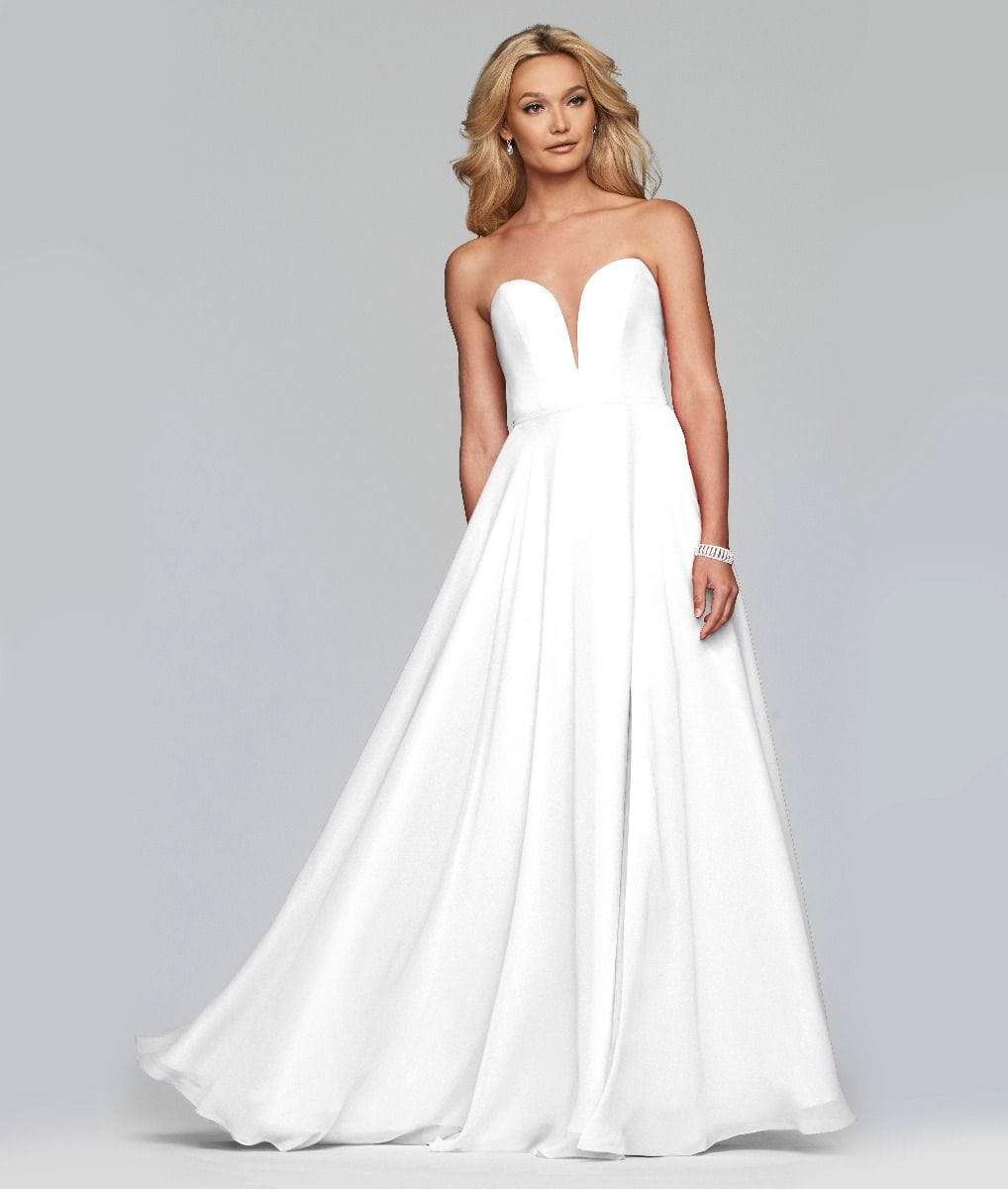 Image of Faviana - S10232E Deep Sweetheart Chiffon A-line Dress