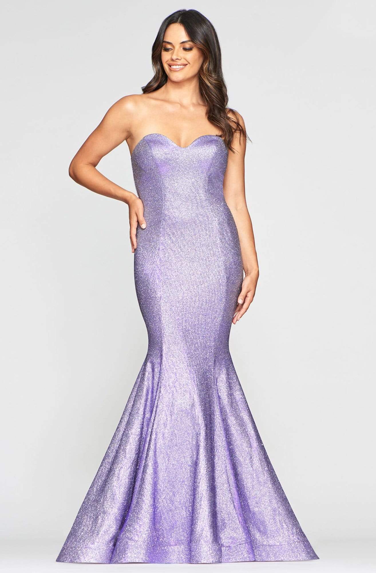 Image of Faviana - S10426 Strapless Sweetheart Metallic Jersey Mermaid Dress