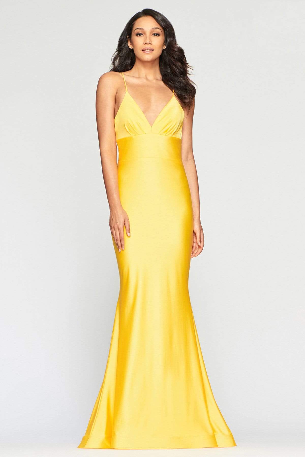 Image of Faviana - S10458 Plunging V-Neck Sheath Evening Dress