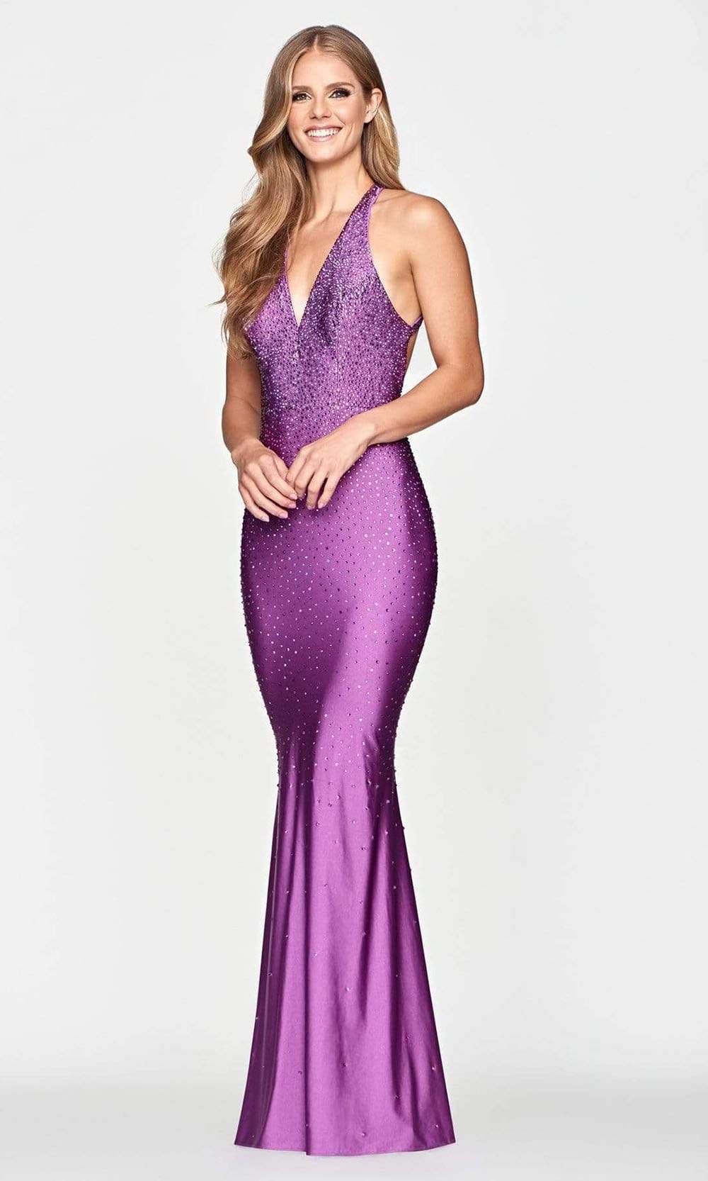 Image of Faviana - S10631 Jeweled Halter Long Gown