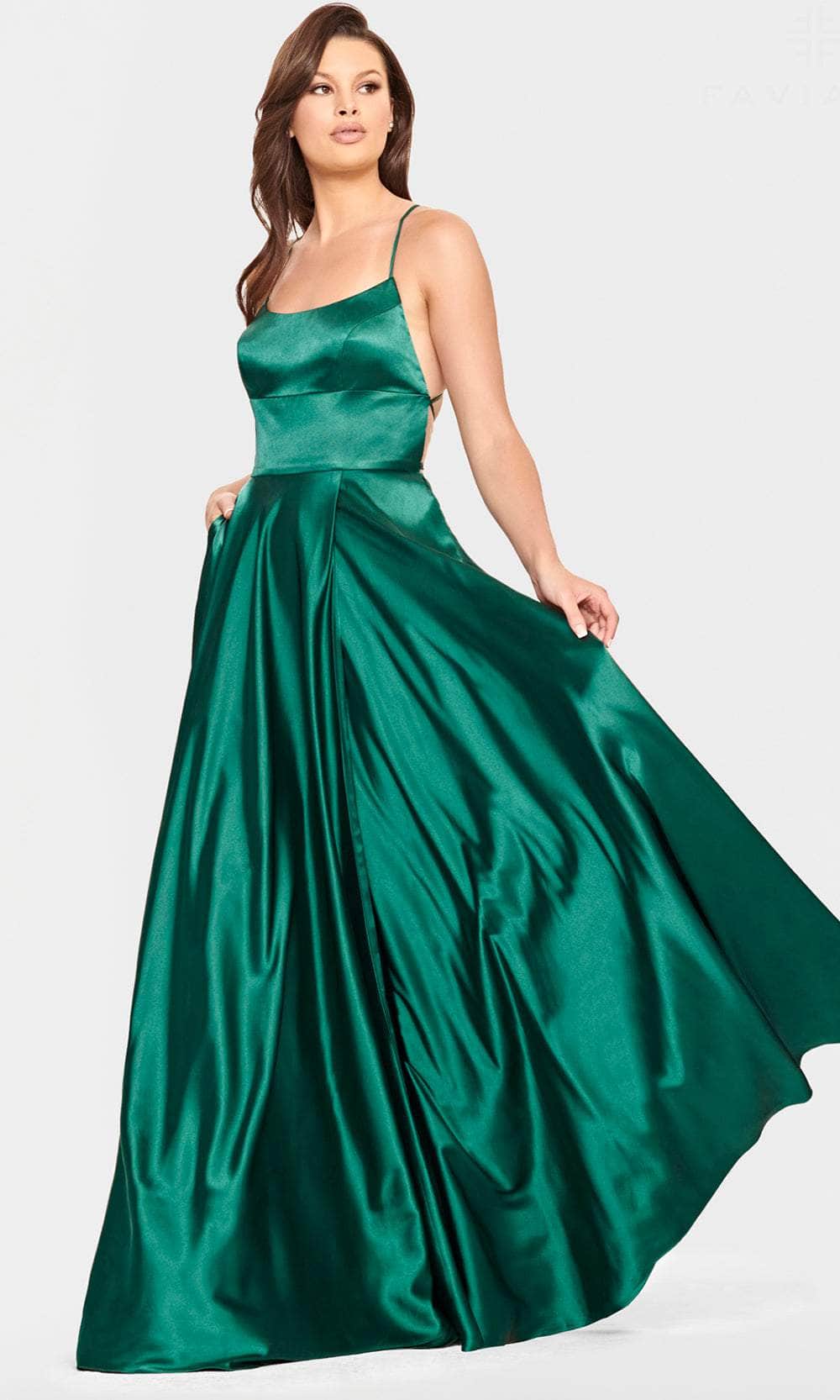 Image of Faviana S10828 - Scoop Neck A-Line Evening Gown