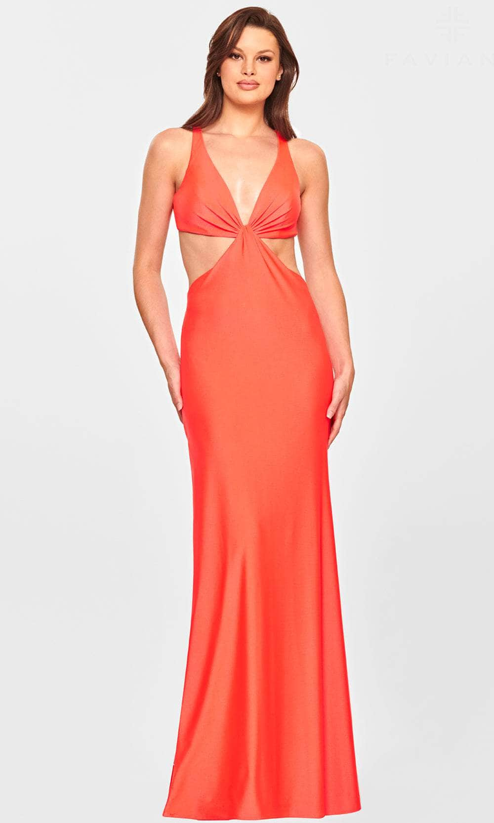 Image of Faviana S10840 - Cutout Sides Open Back Sheath Dress