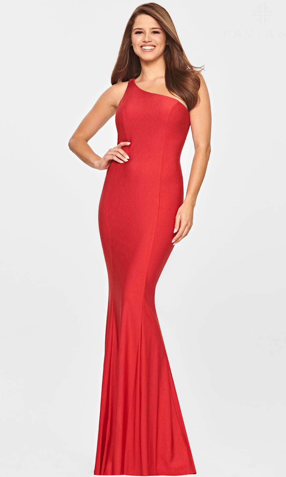 Image of Faviana S10843 - Asymmetric Ruched Evening Dress