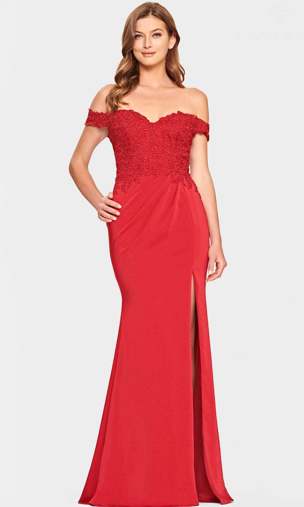 Image of Faviana S10863 - Off the shoulder Sweetheart Evening dress