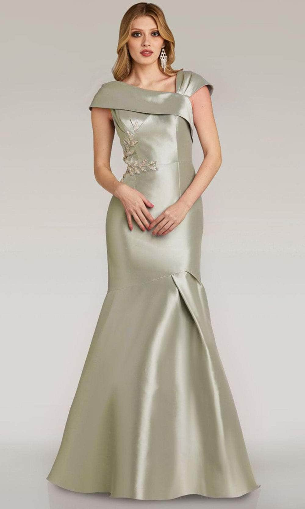 Image of Feriani Couture 18268 - Asymmetric Neck Mikado Evening Gown