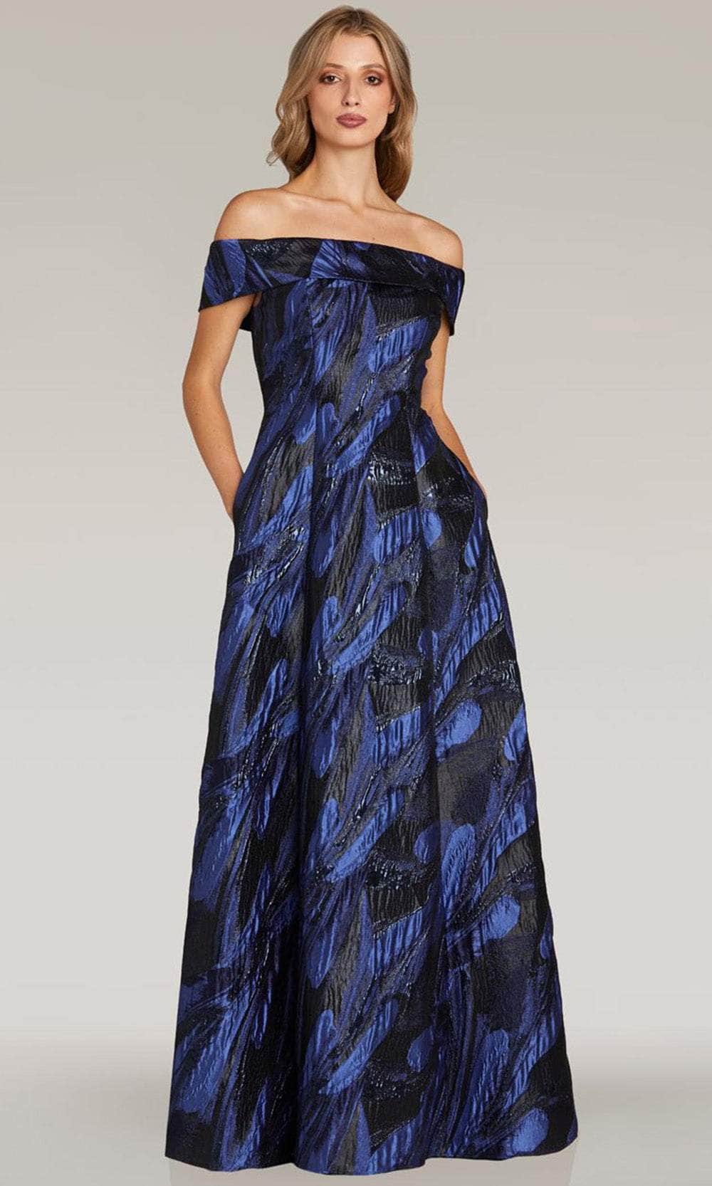 Image of Feriani Couture 18339 - Straight Across Printed Evening Gown