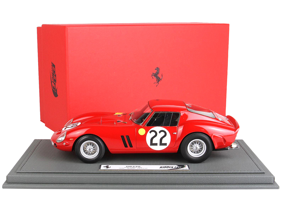 Image of Ferrari 250 GTO 22 Leon Dernier - Jean Blaton Rosso Corsa Red 3rd Place "24 Hours of Le Mans" (1962) Limited Edition to 200 pieces Worldwide 1/18 Mod