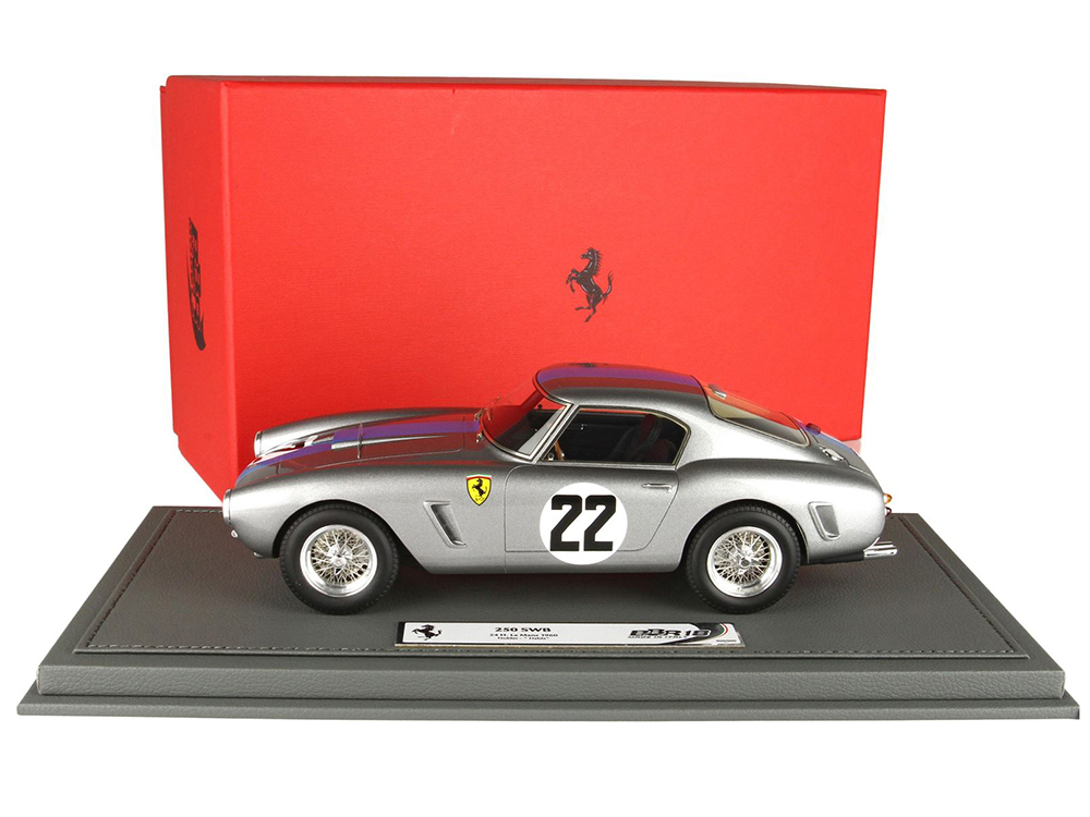 Image of Ferrari 250 SWB 22 Elde - Pierre Noblet "24 Hours of Le Mans" (1960) with DISPLAY CASE Limited Edition to 96 pieces Worldwide 1/18 Model Car by BBR