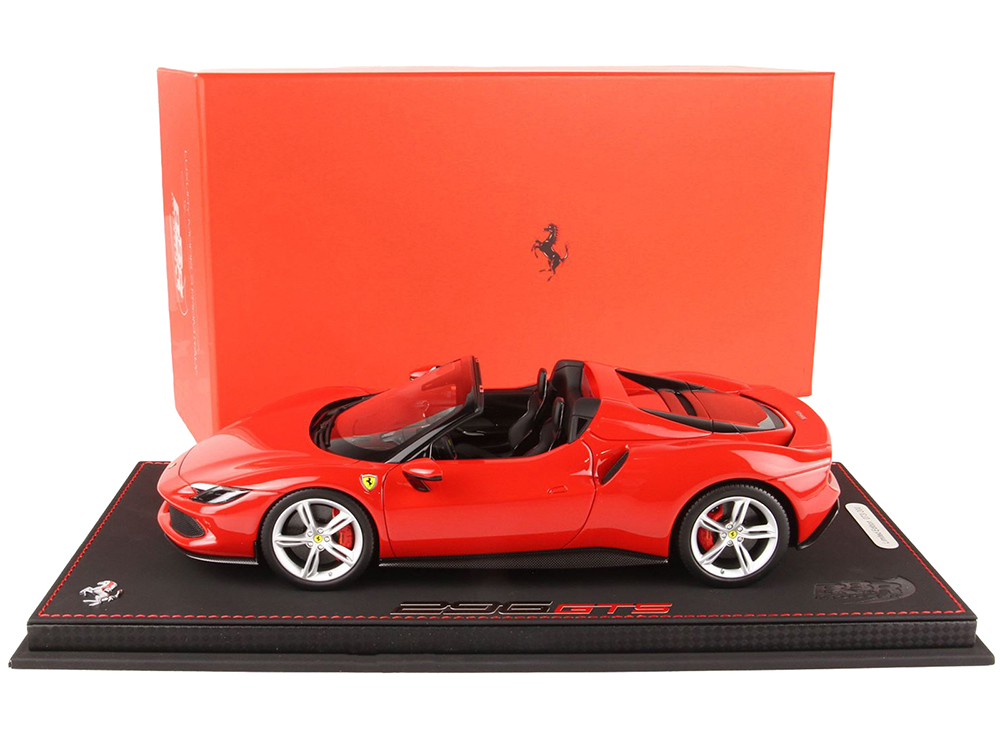 Image of Ferrari 296 GTS Rosso Corsa Red with DISPLAY CASE Limited Edition to 200 pieces Worldwide 1/18 Model Car by BBR