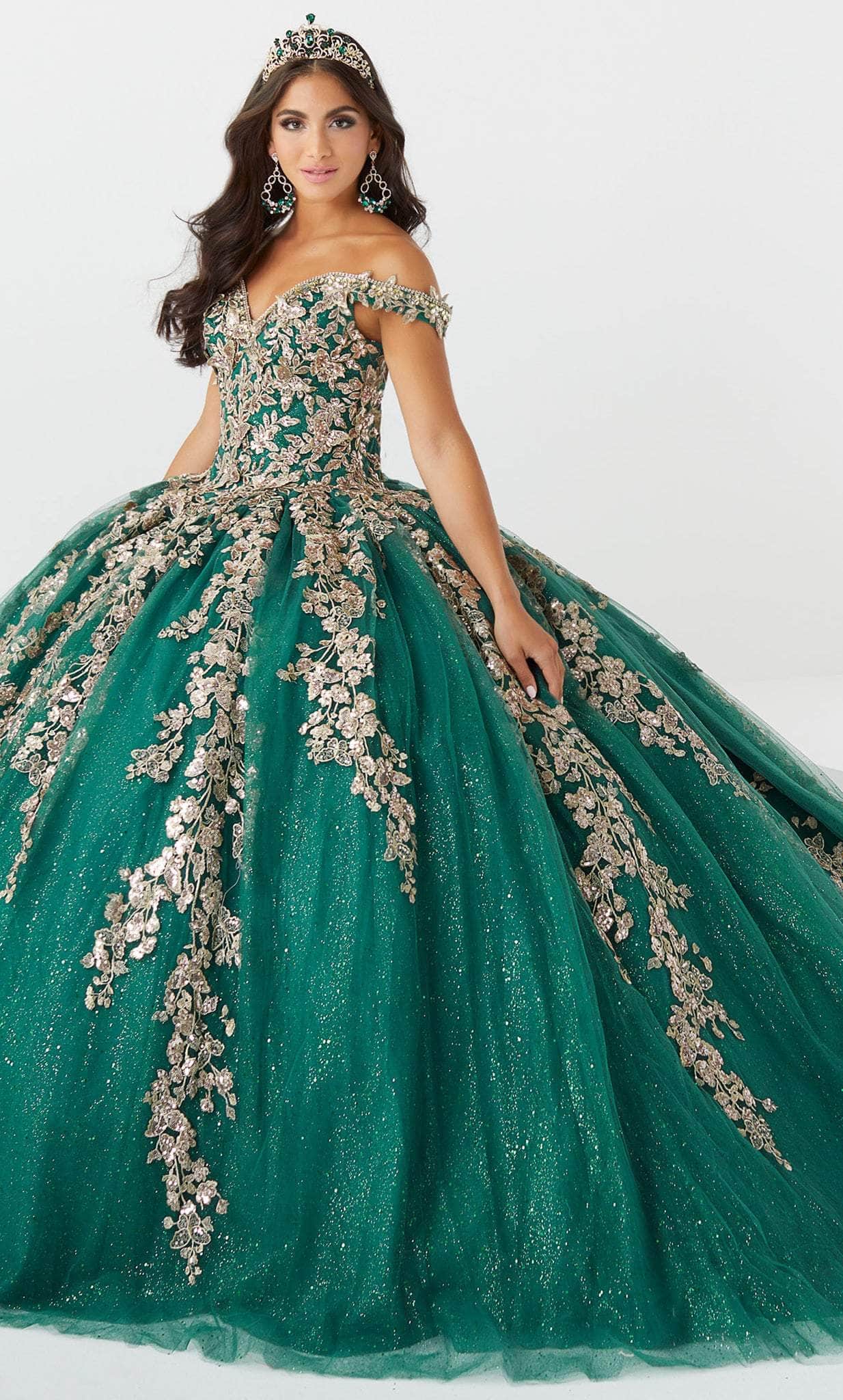 Image of Fiesta Gowns 56471 - Intricately Embellished Voluminous Dress