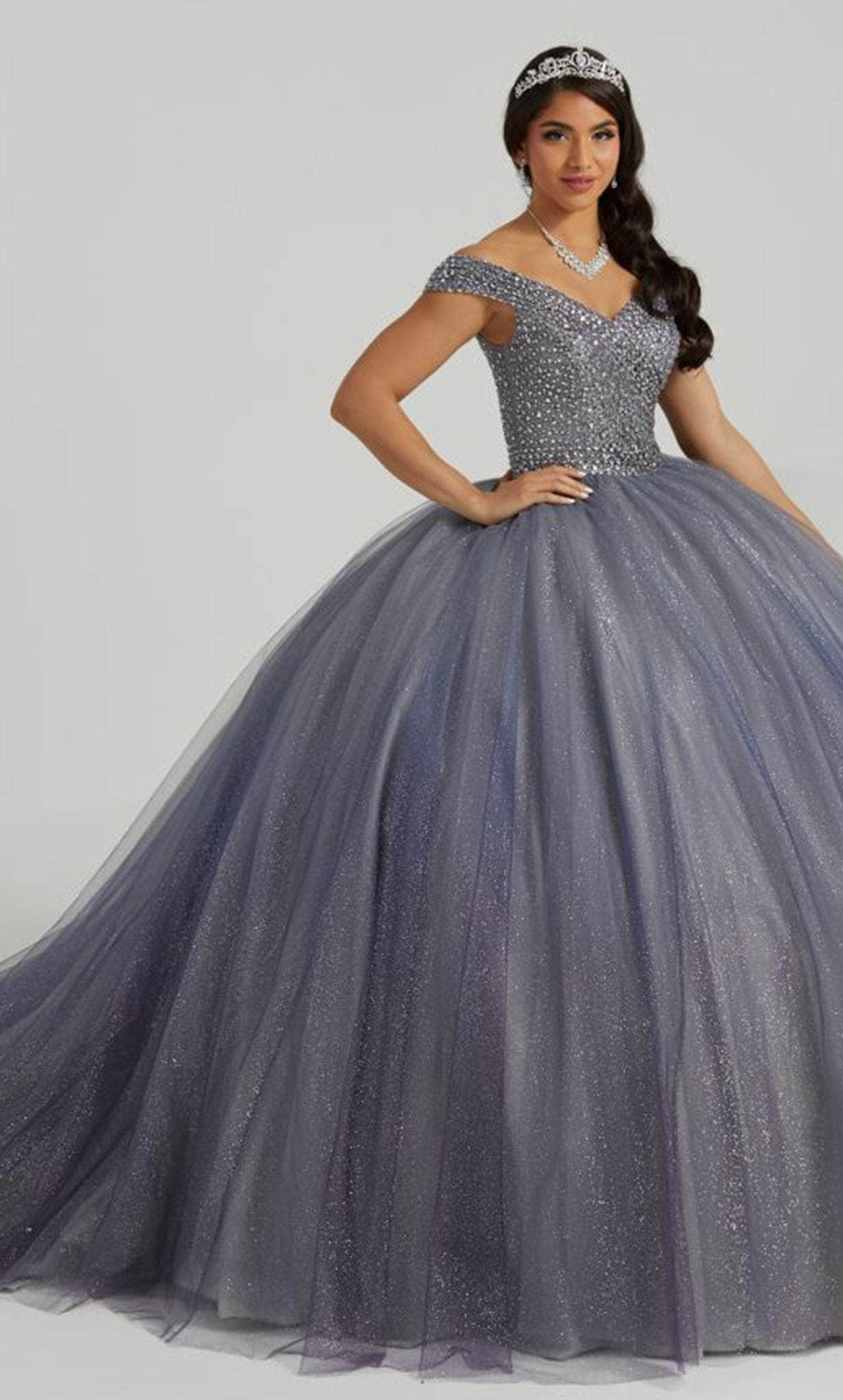 Image of Fiesta Gowns 56475 - Ombre-Designed Rhinestone Dress