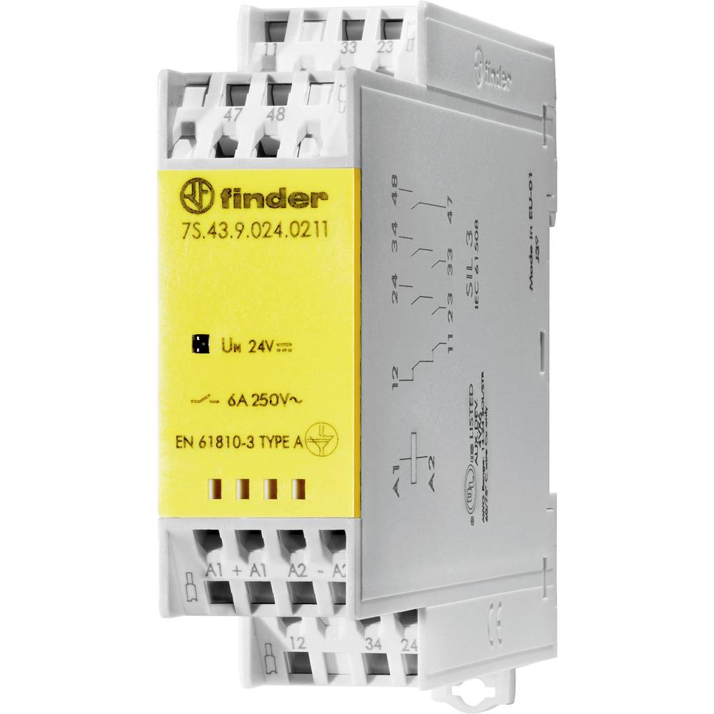 Image of Finder 7S4390240211 Relay Switching current (max): 6 A 1 breaker 2 makers 1 pc(s)