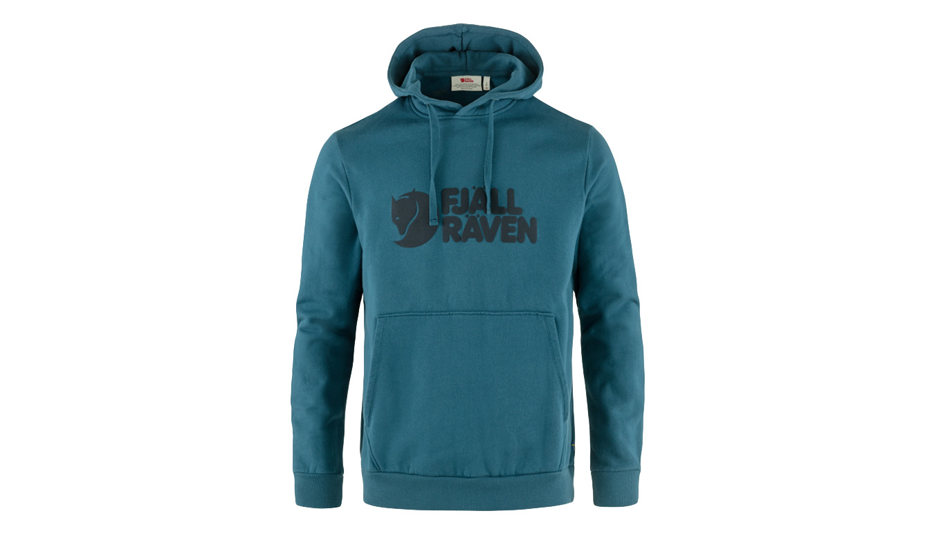 Image of Fjällräven Logo Hoodie M Deep Sea FR