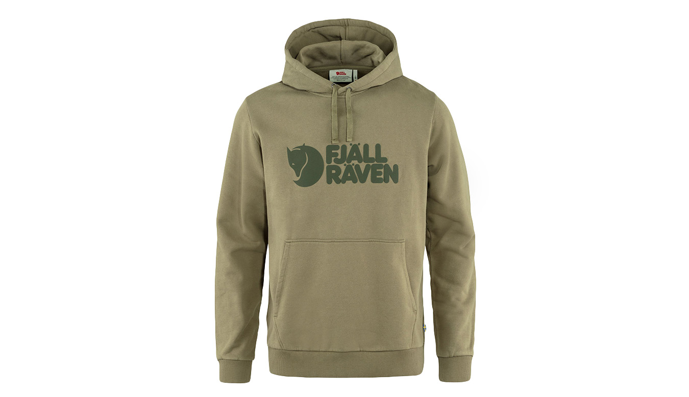 Image of Fjällräven Logo Hoodie M Light Olive IT